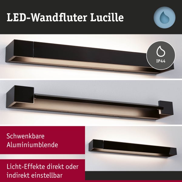 Selection Bathroom LED Wandleuchte Lucille IP44 2700K 1300lm 230V 17W dimmbar Schwarz