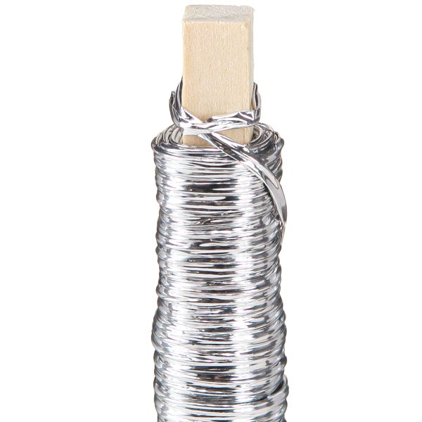 Wickeldraht auf Holzstab, Silber