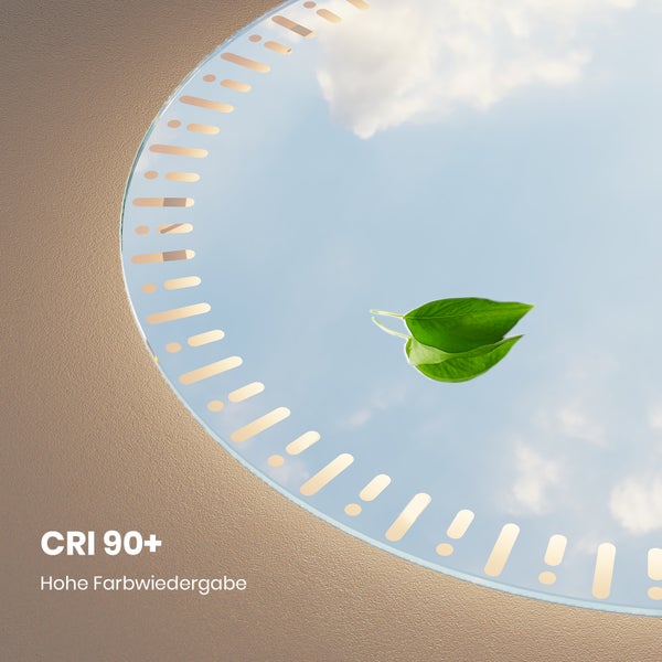 EMKE LED Badspiegel Ø50 cm, rundumlaufende LED-Hintergrundbeleuchtung, Touchschalter, 3 Farbtemperaturen, dimmbar, Antibeschlag, IP44, für Badezimmer