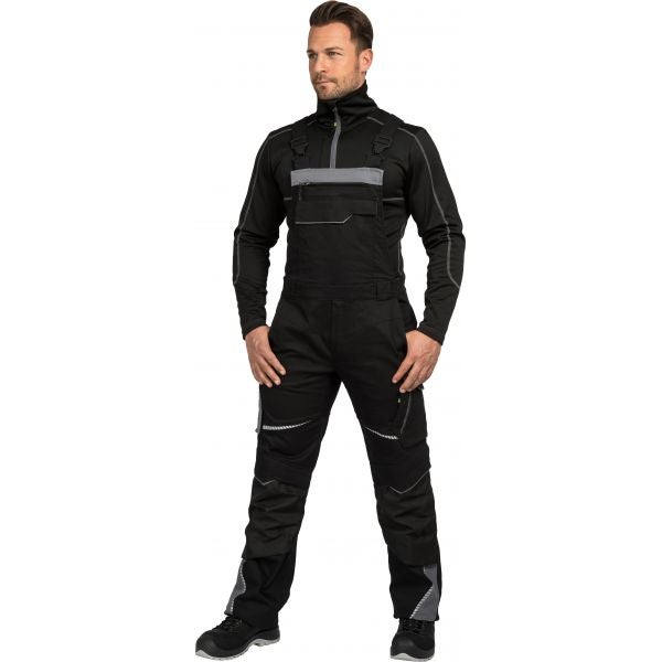 Leibwächter Latzhose Arbeitshose, schwarz grau Gr. 26 Herren