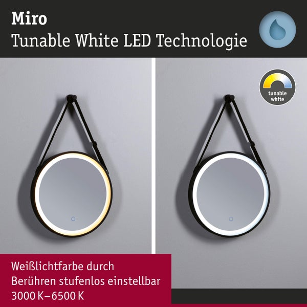 Miro LED Spiegel mit verstellbarer Lichtfarbe, 3000 bis 6500 Kelvin