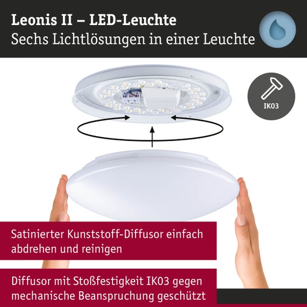 LED Deckenleuchte Leonis II IP44 3000 - 5700K 1750lm 230V 16,5W dimmbar Weiß