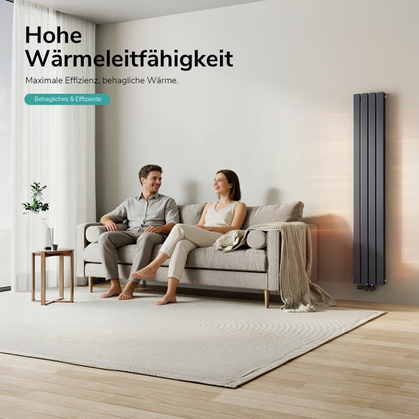 Flexible Installation eines Heizkörpers in vier verschiedenen Modi.