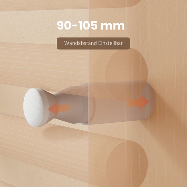 Einstellbarer Wandabstand von 90 bis 105 Millimeter