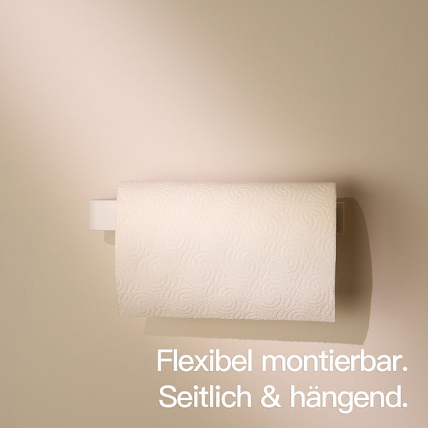 Designfabrik Hamburg Küchenrollenhalter ohne Bohren selbstklebend Schwarz Weiß