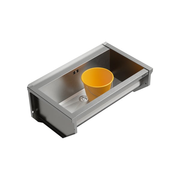 Edelstahlspülbecken mit Eimer