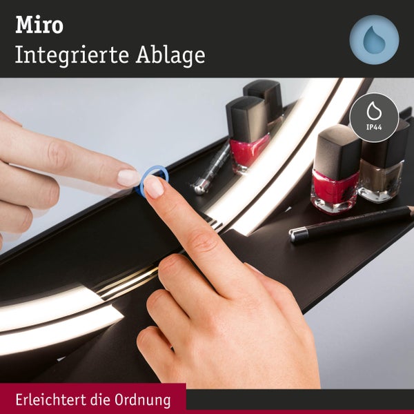 Miro Badablage mit integrierter Beleuchtung und IP44 Schutzart.
