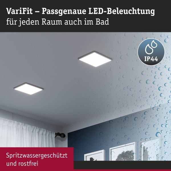 VariFit LED Einbaupanel Smart Home Zigbee 3.0 Areo IP44 eckig 230x230mm 16W 1400lm Tunable White Schwarz dimmbar