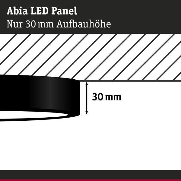 LED Panel Abia rund 300mm 3x22W 3x2200lm 2700K Schwarz matt
