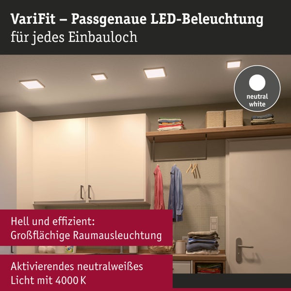 VariFit LED Einbaupanel Areo IP44 eckig 118x118mm 6,5W 500lm 4000K Weiß
