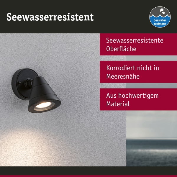 Außenwandleuchte Trian seewasserresistent IP44 rund 100x125mm max. 35W 230V Anthrazit Aluminium