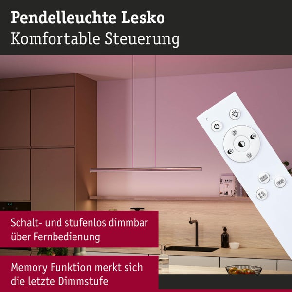 Lesko Pendelleuchte mit Fernbedienung in einer modernen Küche