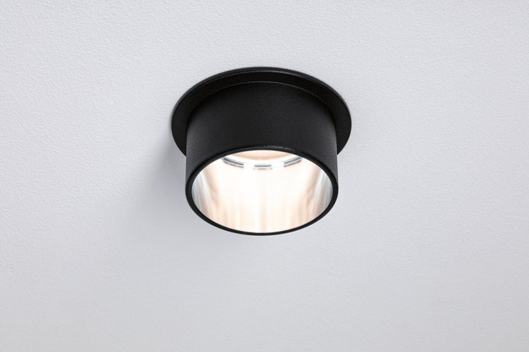 LED Einbauleuchte 3-Step-Dim Gil Coin Basisset IP44 rund 68mm Coin 3x6W 3x470lm 230V dimmbar 2700K Schwarz matt, Eisen gebürstet