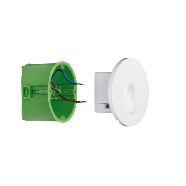 LED Wandeinbauleuchte Wall rund 78mm 1,1W 65lm 230V 2700K Weiß