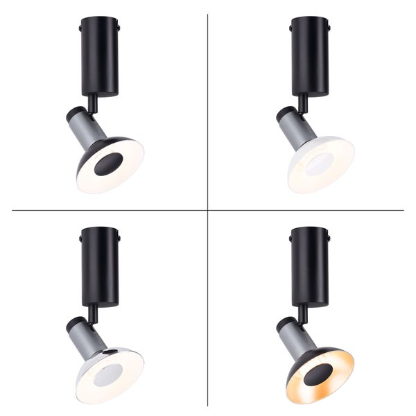 Neordic Wand-/Deckenleuchte Runa GU10 230V max. 20W dimmbar Schwarz, Anthrazit