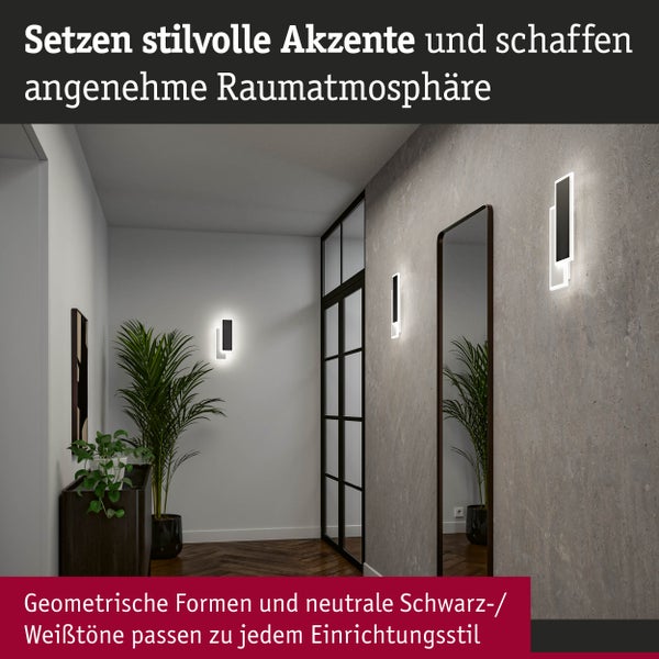 LED Wandleuchte 2Form 4000K 1010lm / 1010lm 230V 8W / 8W Weiß, Schwarz