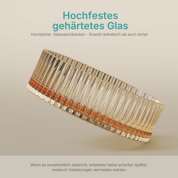 Glaswaschbecken aus hochfestem, gehärtetem Glas