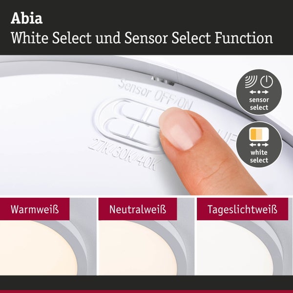 Abia Deckenleuchte mit Sensor und White Select Funktion zur Auswahl der Lichtfarbe