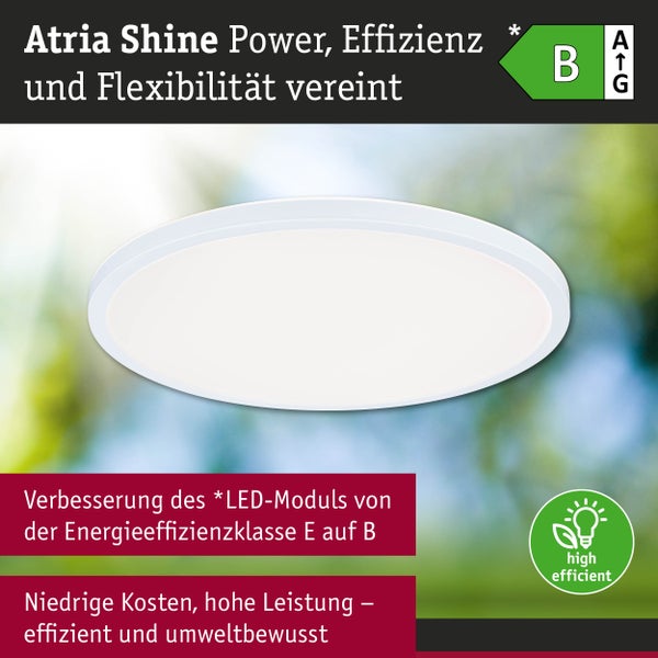 LED Panel Atria Shine IP44 rund 398mm 20,8W 2800lm White Switch Weiß