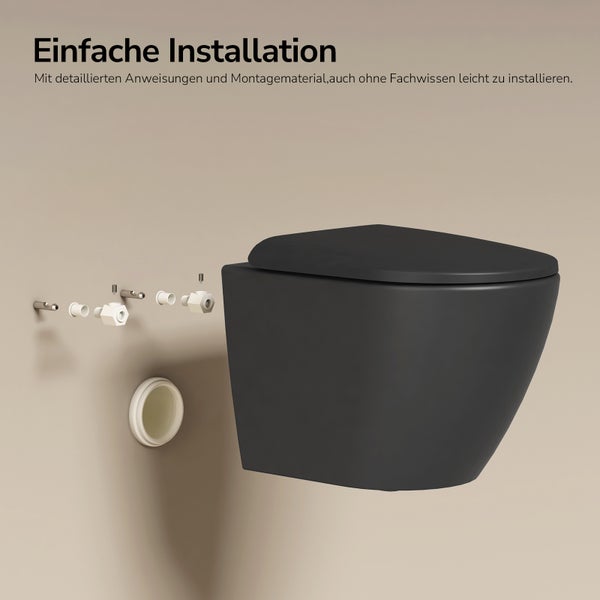 Wandhängendes WC zur einfachen Installation mit Zubehör