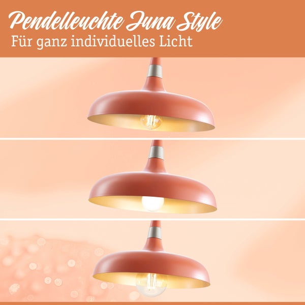 Pendelleuchte Juna Style mit verschiedenen Beleuchtungsstärken