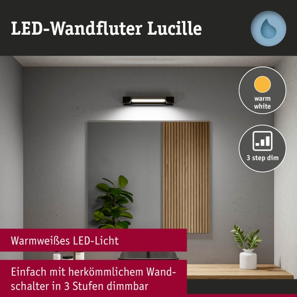 Selection Bathroom LED Wandleuchte Lucille IP44 2700K 1000lm 230V 11W dimmbar Schwarz
