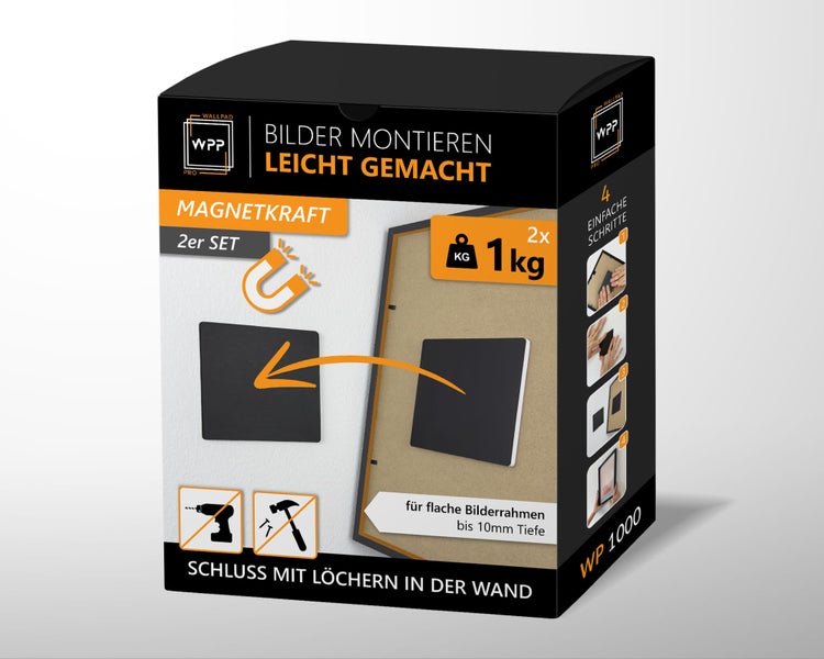 Wallpad Bilderbefestigungsset mit Magnetkraft