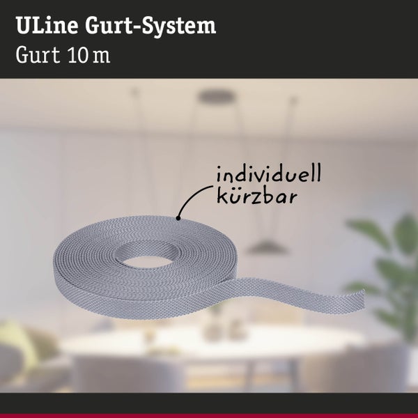ULine Gurt 10m Dacron Textil Kupfer Grau