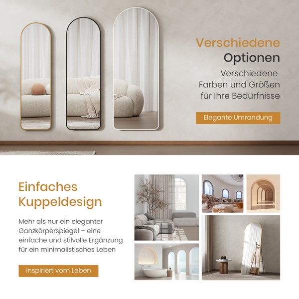 Dekoratives Bild mit mehreren Ganzkörperspiegeln in verschiedenen Ausführungen
