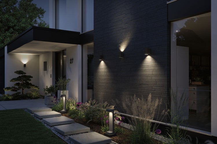 LED Pollerleuchte Concrea IP65 616mm 3000K 6,8W 200lm 230V Schwarzer Sandstein Beton