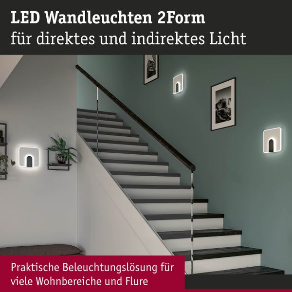 LED Wandleuchte 2Form 4000K 1570lm / 460lm 230V 12,5W / 3,6W Weiß, Schwarz