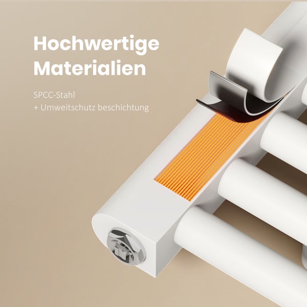 EMKE Badheizkörper Handtuchtrockner Handtuchwärmer 60x160cm, 794 Watt Weiß Bad-Heizkörper Mittelanschluss