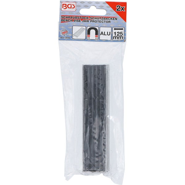 BGS Technic Schraubstock Schutzbacken aus Aluminium 125 Millimeter in Verpackung