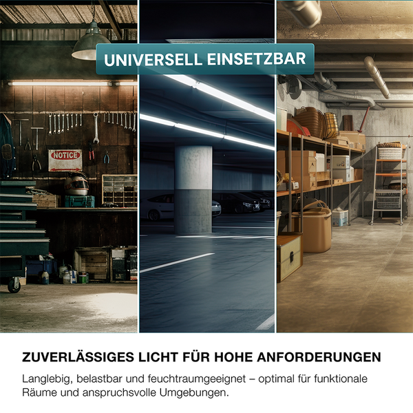 LUXULA LED Feuchtraumleuchte 150cm 48W 5760lm 4000K IP65 IK06 Durchschleifbar