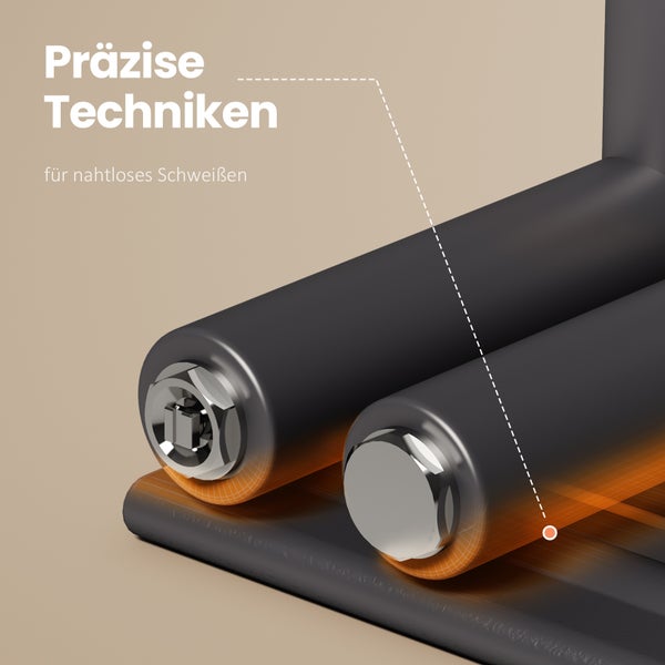 Detailaufnahme von Rollen für nahtloses Schweißen.