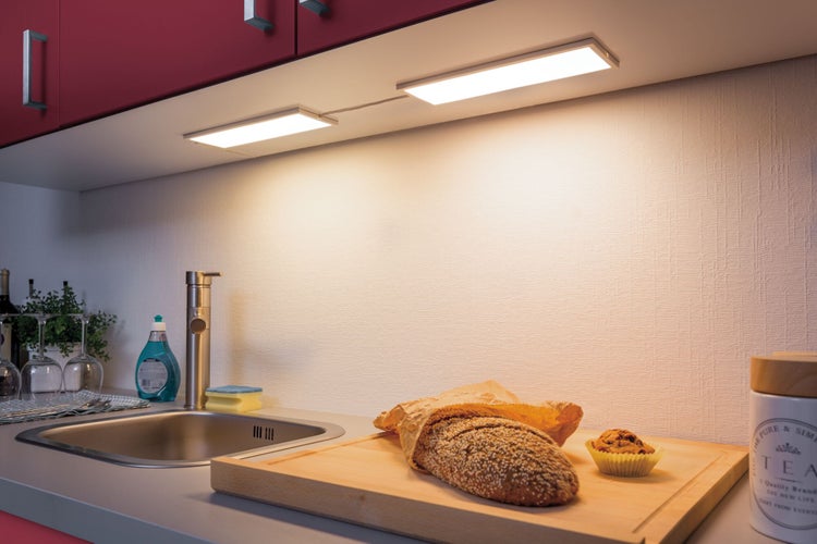 LED Unterschrankleuchte Ace eckig 300x7mm 520lm 2700K Weiß, Satin dimmbar