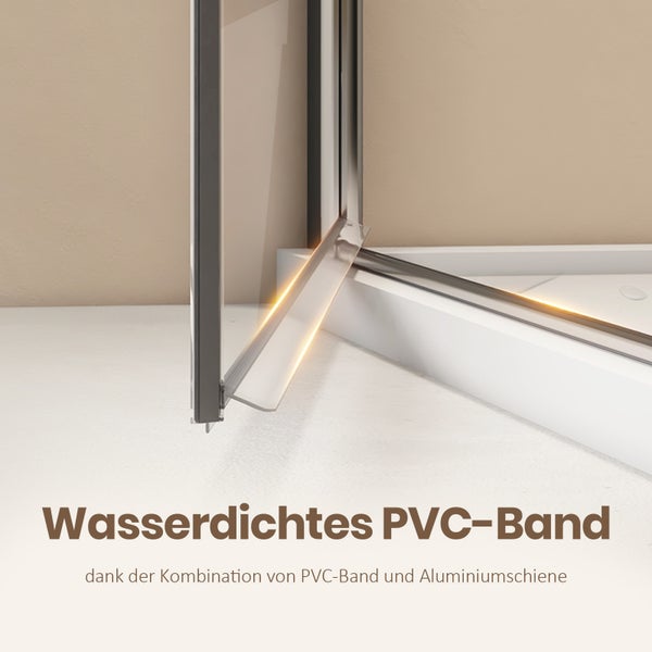 EMKE Duschtür 75 x 195 cm Pendeltür Nischentür Schwingtür 6 mm ESG Sicherheitsglas mit beidseitiger Nano-Beschichtung, pflegeleicht