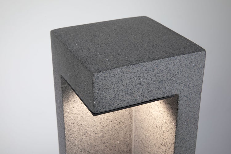 LED Pollerleuchte Concrea IP65 450mm 3000K 6,8W 200lm 230V Schwarzer Sandstein Beton