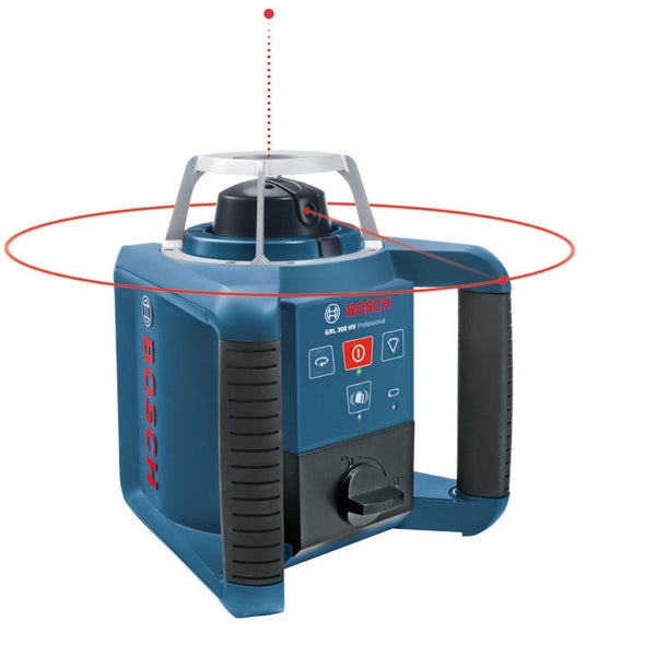 Bosch Professional Rotationslaser GRL 300 HV zur präzisen Nivellierung mit horizontaler und vertikaler Laserlinie.