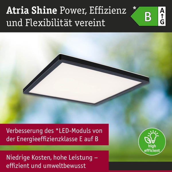 LED Panel Atria Shine IP44 eckig 298x298mm 15,7W 2100lm 3000 - 6500K Schwarz