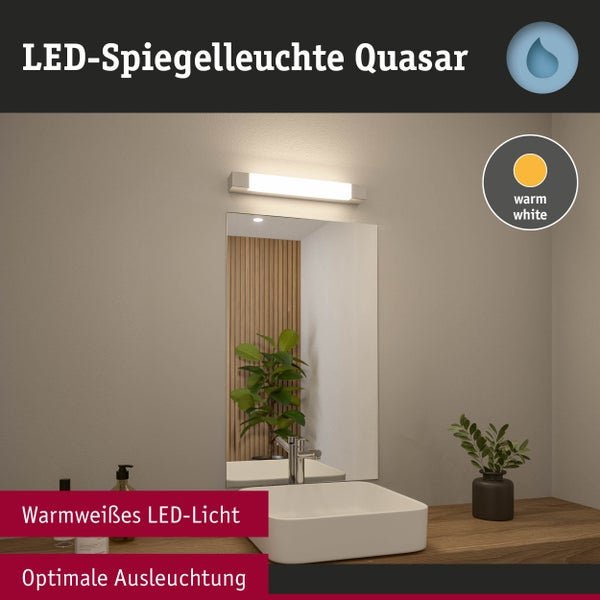 Selection Bathroom LED Spiegelleuchte Quasar IP44 3000K 570lm 230V 7,5W Chrom