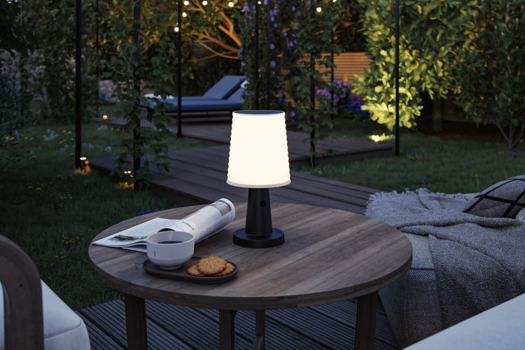 Solar LED Tischleuchte Ilanga IP44 2700K 125lm Anthrazit