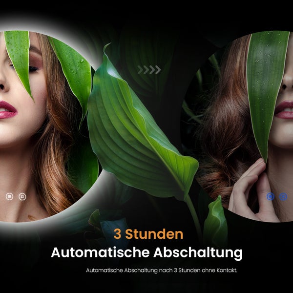 EMKE Badspiegel mit Beleuchtung ф60 cm, Kaltweiß, Touchschalter, Anti-Beschlag, dimmbare Helligkeit, IP44, für Badezimmer
