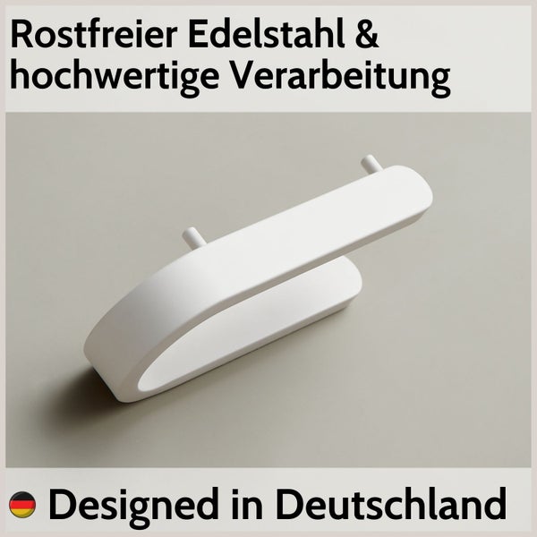 DEKAZIA® Toilettenpapierhalter ohne Bohren weiß beige Toilettenpapierhalter weiß-matt Klopapierhalter ohne Bohren Klorollenhalter ohne Bohren Klopapierhalter Toilettenpapierhalter WC Papier Halterung