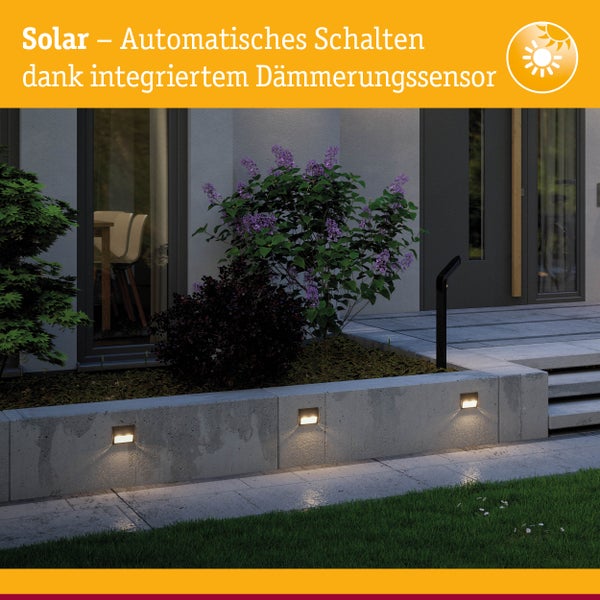 Solar LED Treppenleuchte Dayton IP44 3000K 2lm Anthrazit