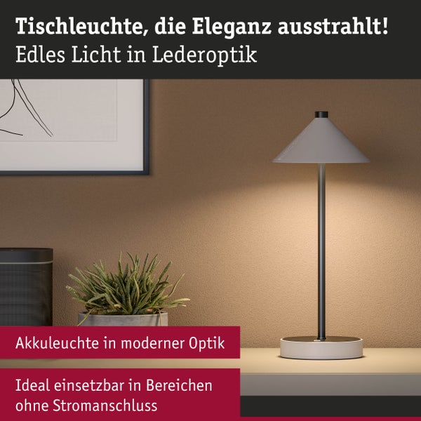 Mobile Tischleuchte Pellini White Switch 300lm 2W Schwarz matt, Beige