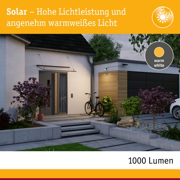 Solar Fluter Flotas inkl. Dämmerungsgesteuerter Bewegungsmelder (HF) IP65 3000K 700lm Anthrazit