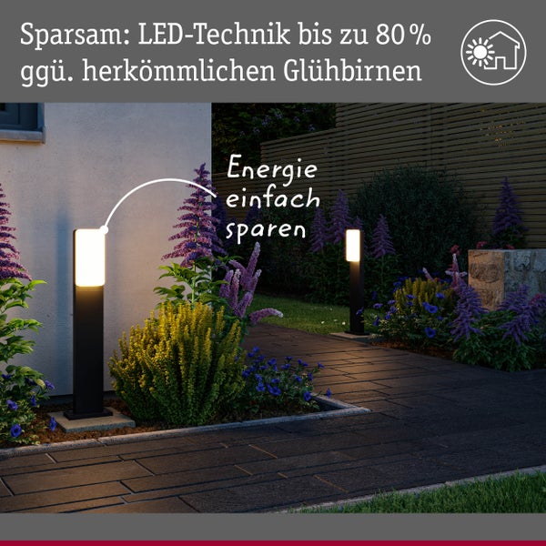 LED Pollerleuchte Bonnie IP44 600mm 3000K 8,5W 560lm 230V Anthrazit Aluminium