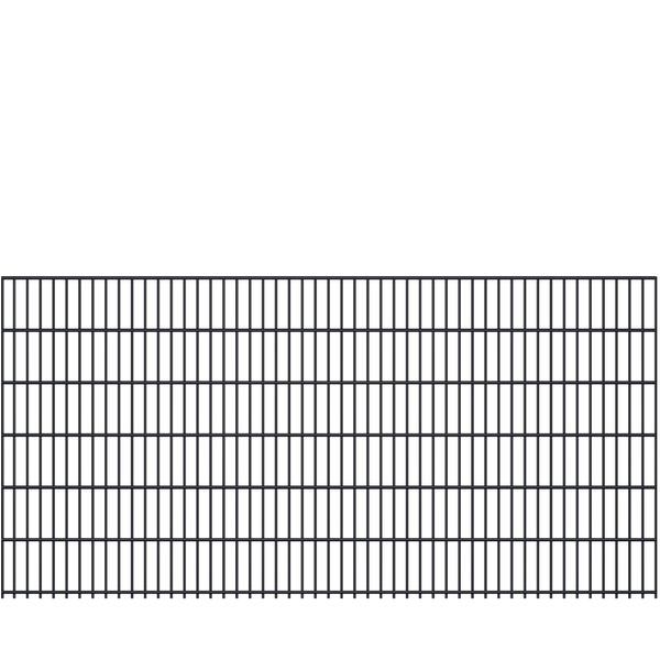 Doppelstabzaunmatte Draht: 8/6/8 mm Breite: 2,5 m Höhe: 1230 mm Anthrazit