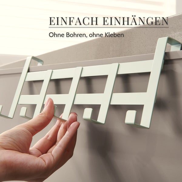 Hakenleiste zum Einhängen ohne Bohren und Kleben für Türen oder Schrankfronten.
